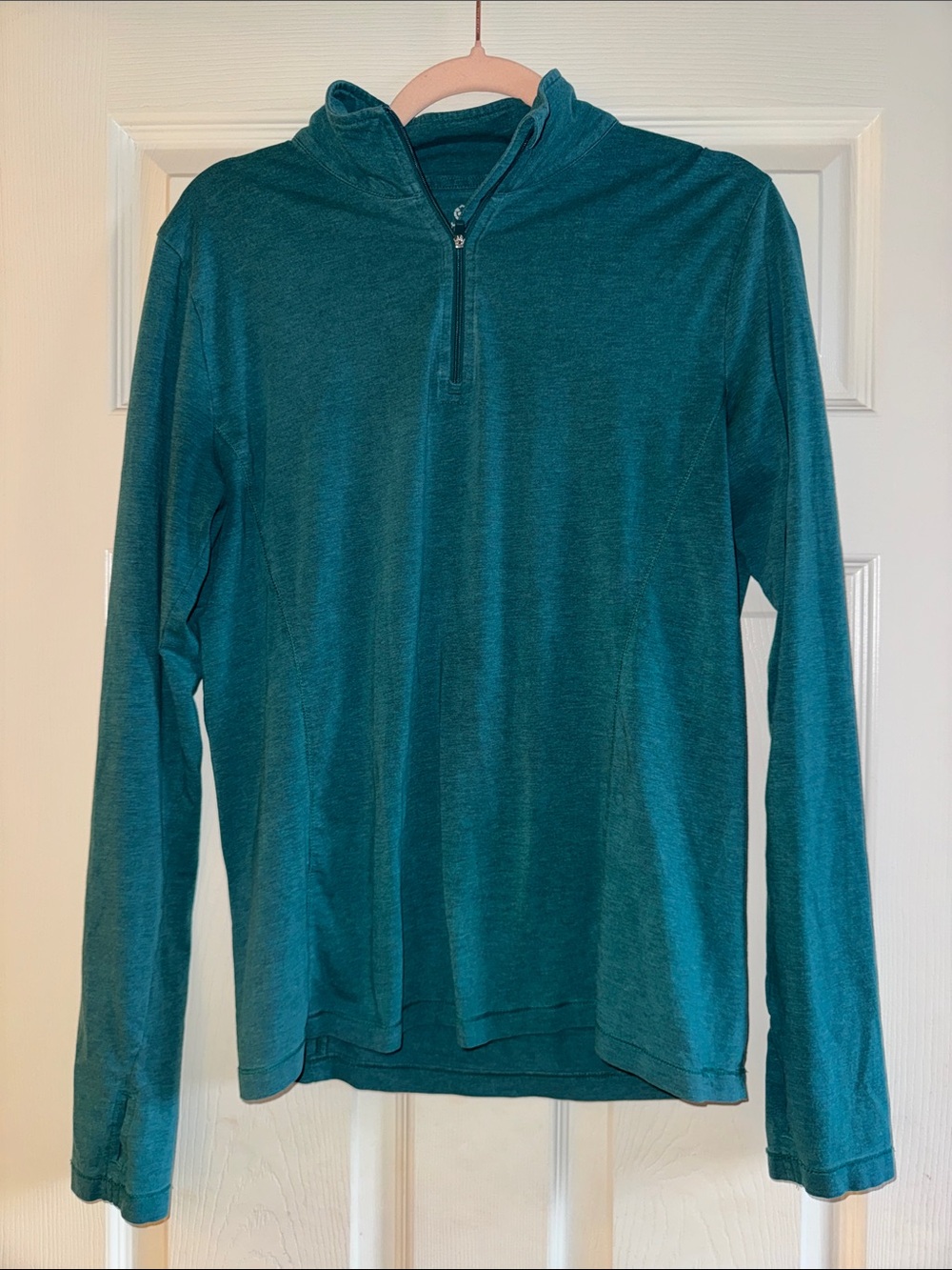 Women's Teal Quarter-Zip With Thumb Holes